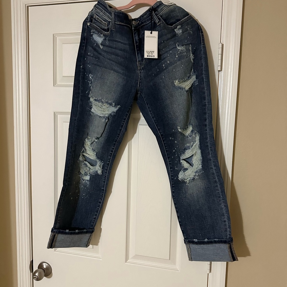Judy Blue Bleach Splatter BF Jean